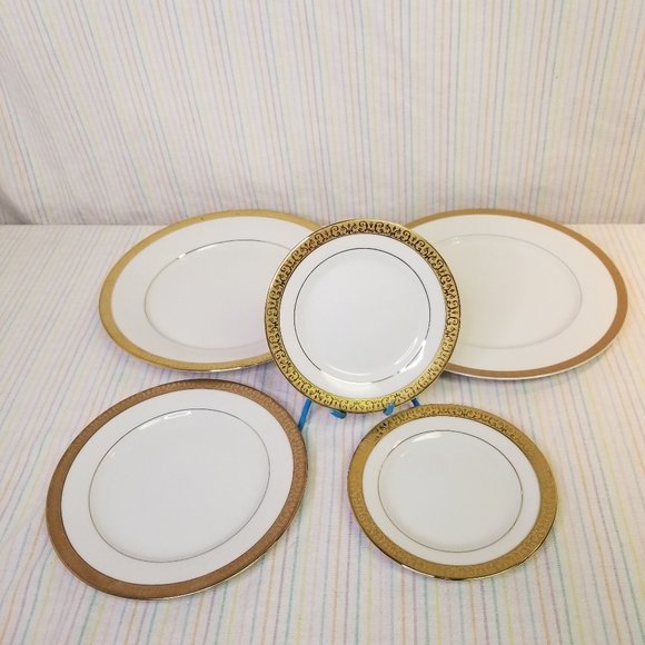 Gold Buffet Royal Gallery Gold 1991 Dishes + Sango Royalty 3625 Dinner Plate